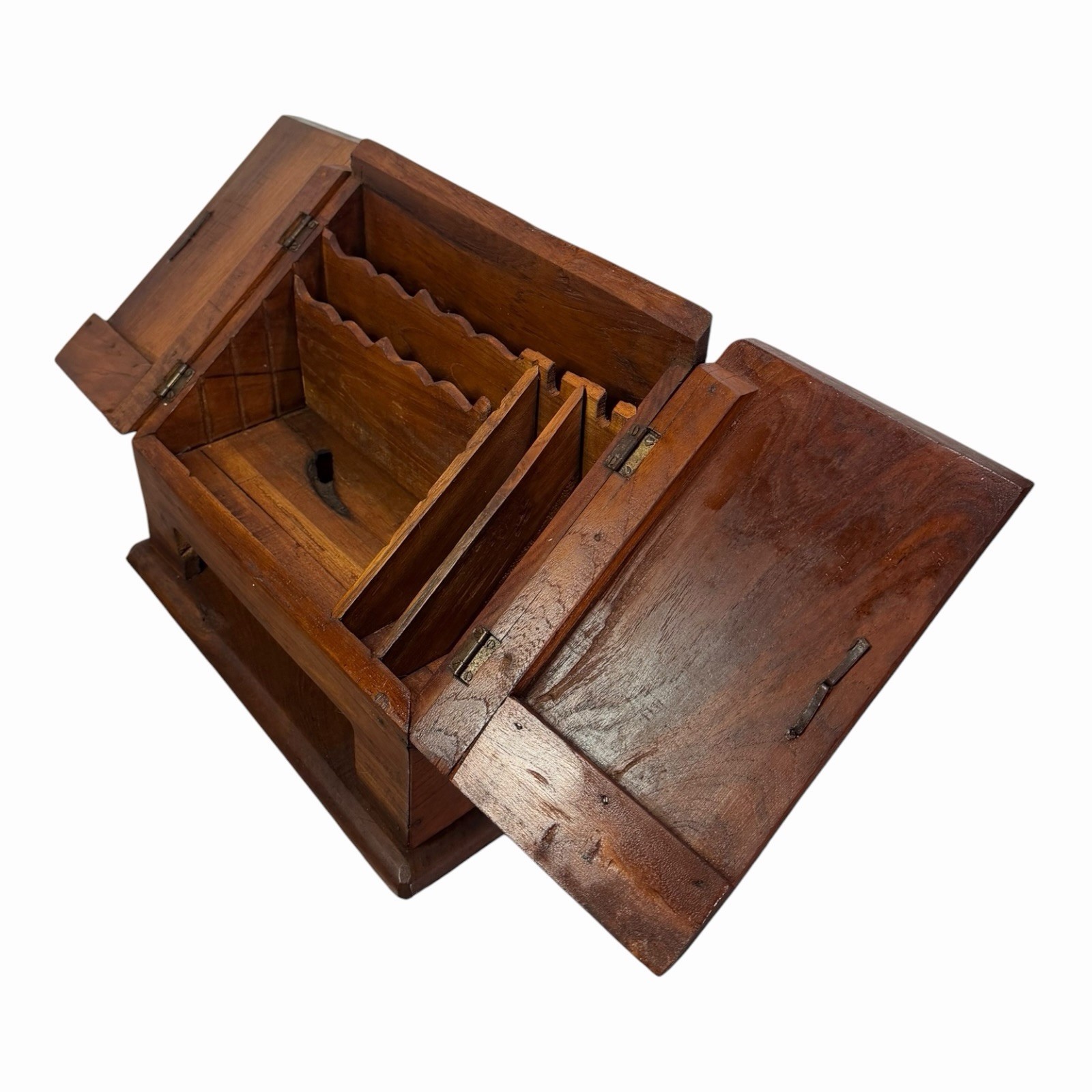 Vintage Wood Desk Mail Organizer. Missing Drawer And Spaces.