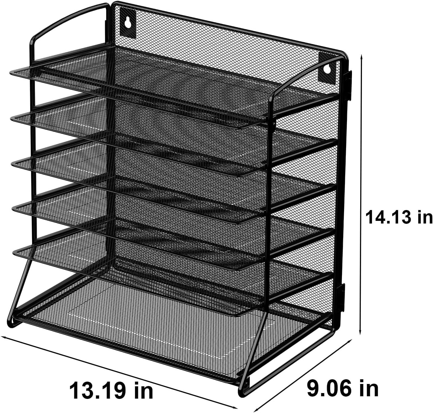 6 Tier Paper Letter Tray Organizer Mesh Desktop File Organizer, Paper Sorter Let