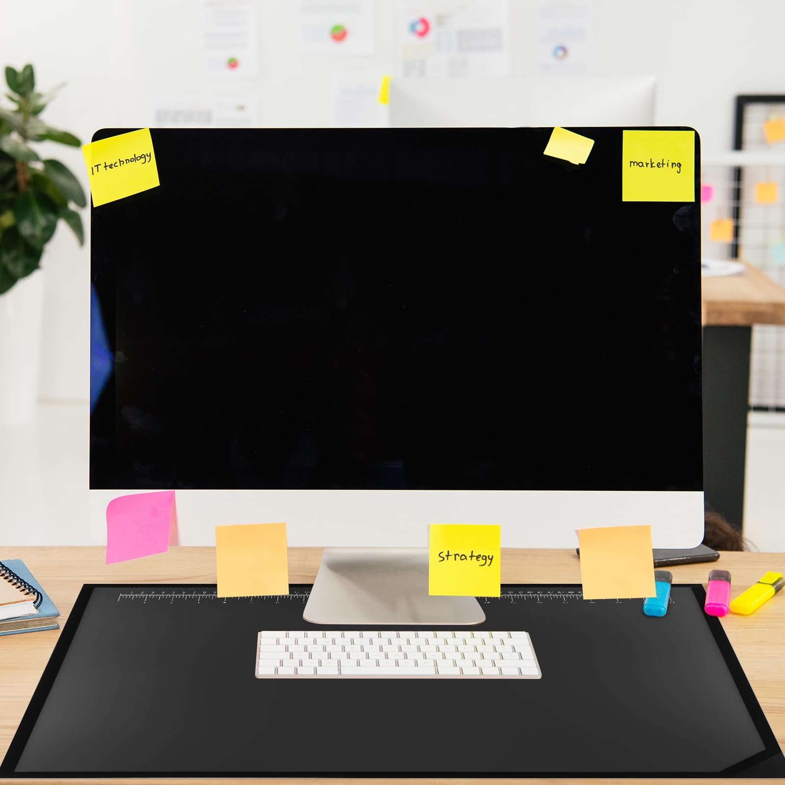 Colingmill 24″ x 19″ Black Desk Pads Desktop x 19″, and Clear