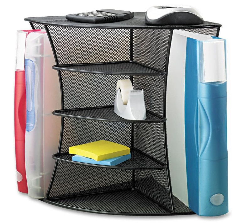Safco Onyx Mesh Corner Organizer 3261BL 13″Gx15?Lx11″W(S)