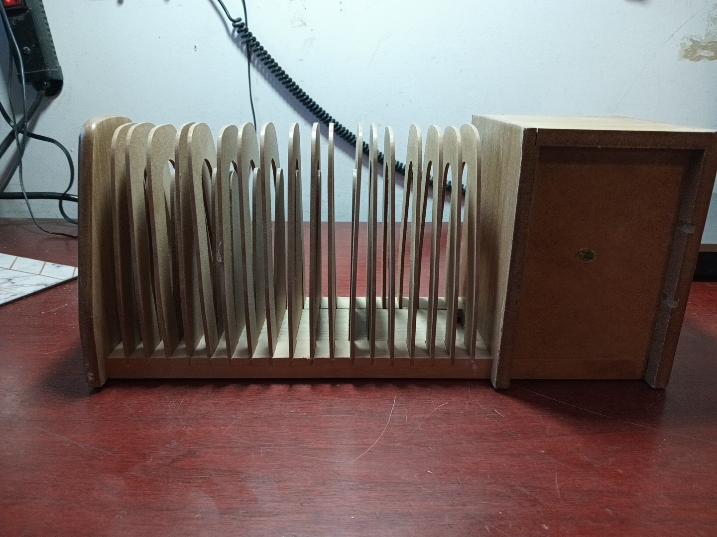 Vintage Wooden Desktop 31 Day 32 Slots Bills Mail Organizer