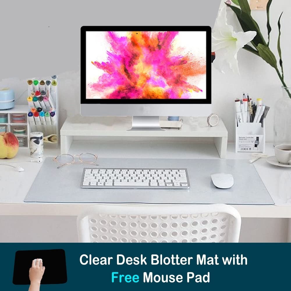 17×48 Multifunctional Desk Pad Clear PVC Plastic 17 x 48 inch, 1-clear Color