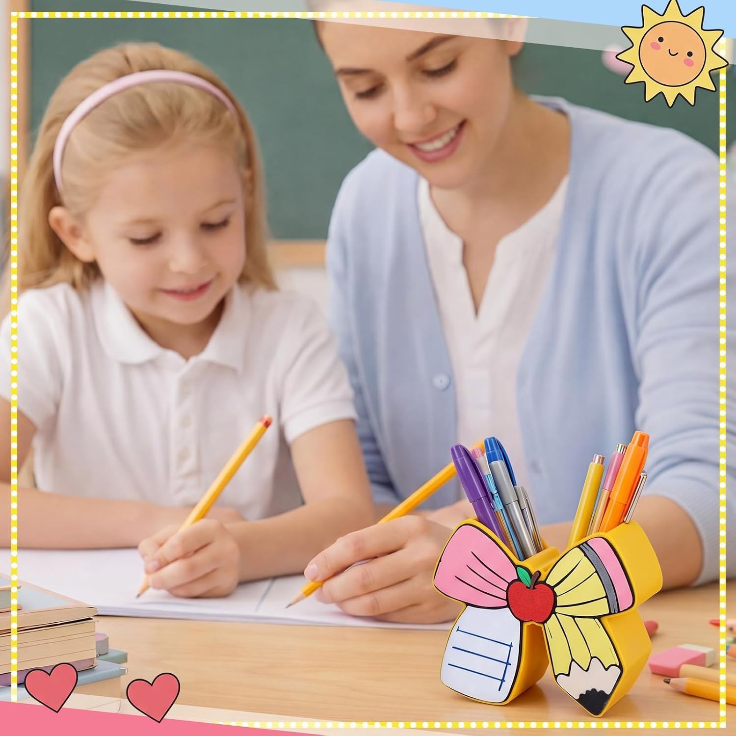 Adorable Yellow Pencil Holder for Desk – Perfect Gift for Teachers & Students