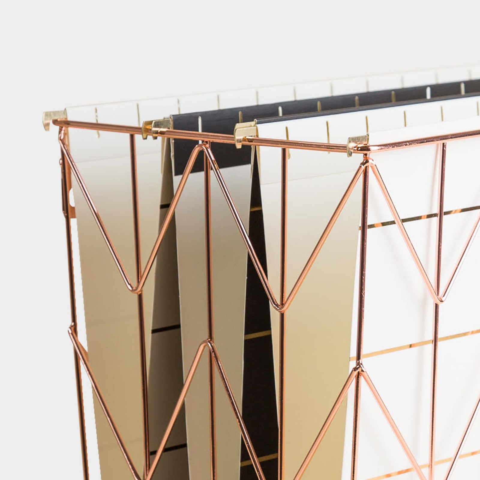 U Brands Hanging File Desk Organizer, Wire Metal, Copper/Rose Gold – 854U02-06