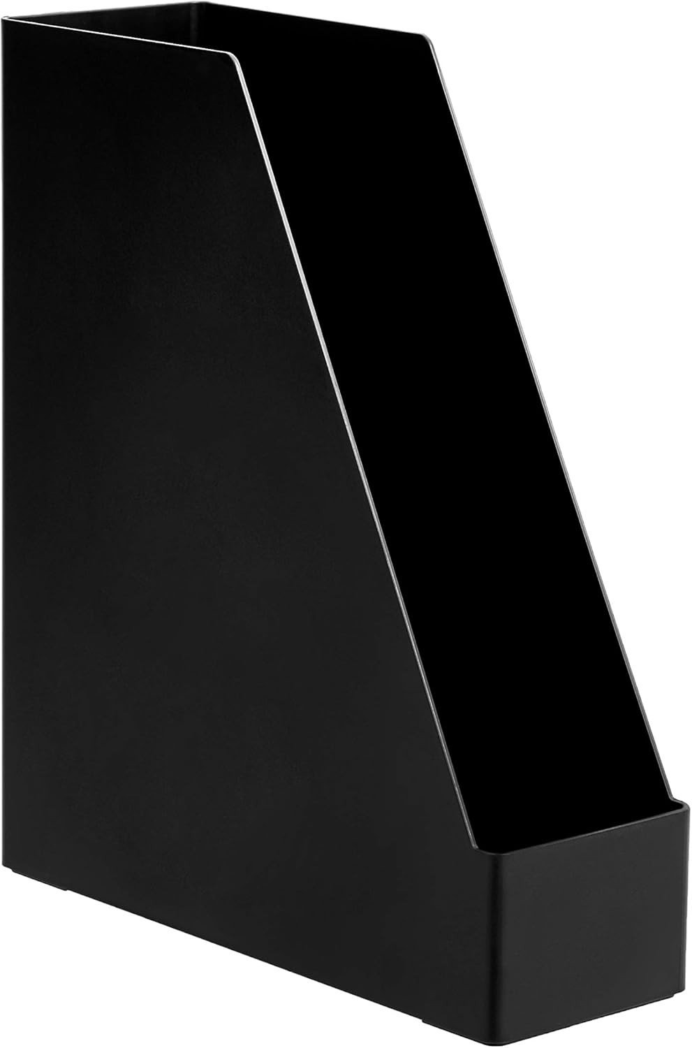 Plastic Desk Organizer – Vertical Magazine and File Holder, Black, 2-Pack