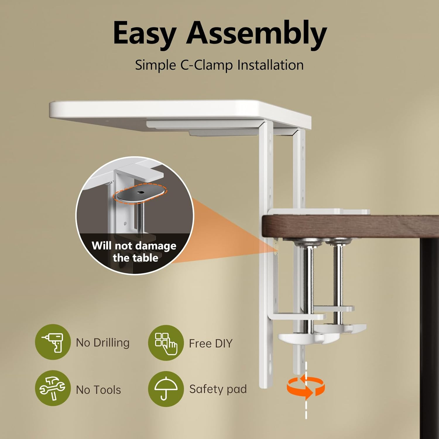 3 in 1 Clamp-On 15.7″×7.5″ Desk Extender, Heavy-Duty Side/Top Desk Organizer She