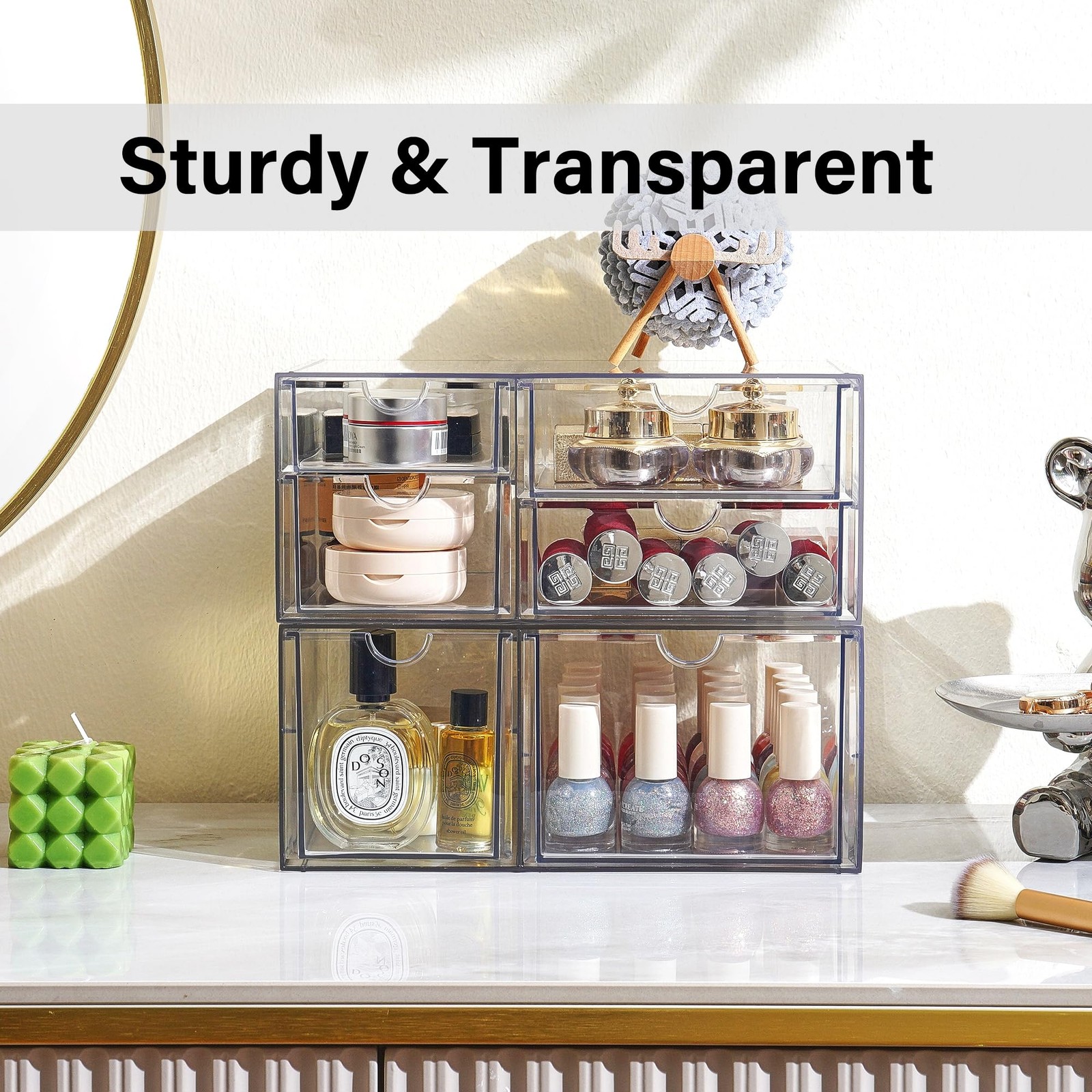 Prsildan Acrylic Drawer Makeup Organizer with 6 Drawers (Not for Transparent