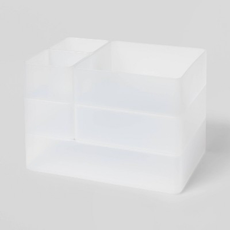 6pc Plastic Drawer Organizer Clear: Desk & Office Organization Set
