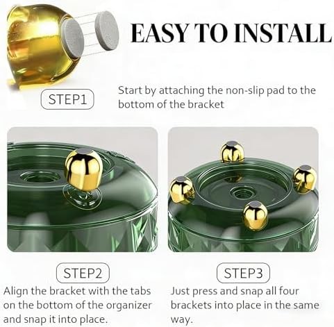 Dark Green Pen Pencil Holder for Desk, 360° Rotating Pen Organizer, Green Office