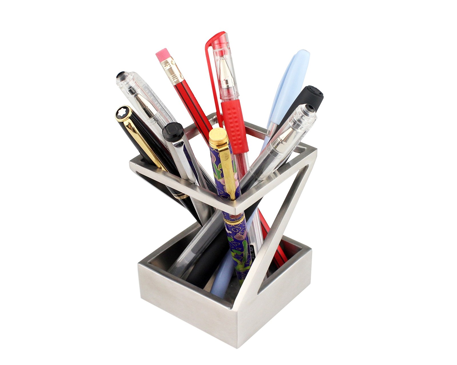 Modern Art Pen and Pencil Holder St203 Stainless Steel Silver color Patented …