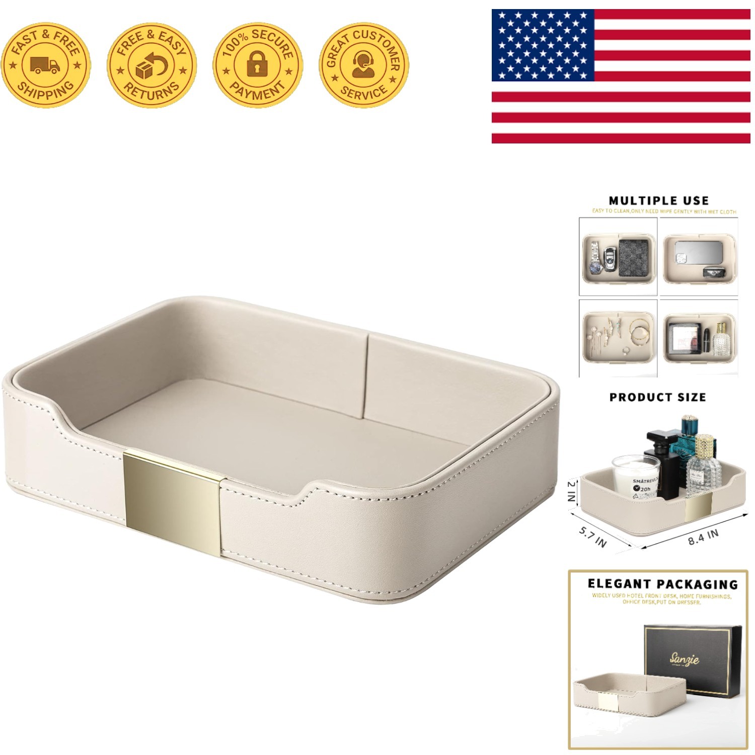 High-Quality Leather Catchall Tray with Polished Finish for Your Essentials