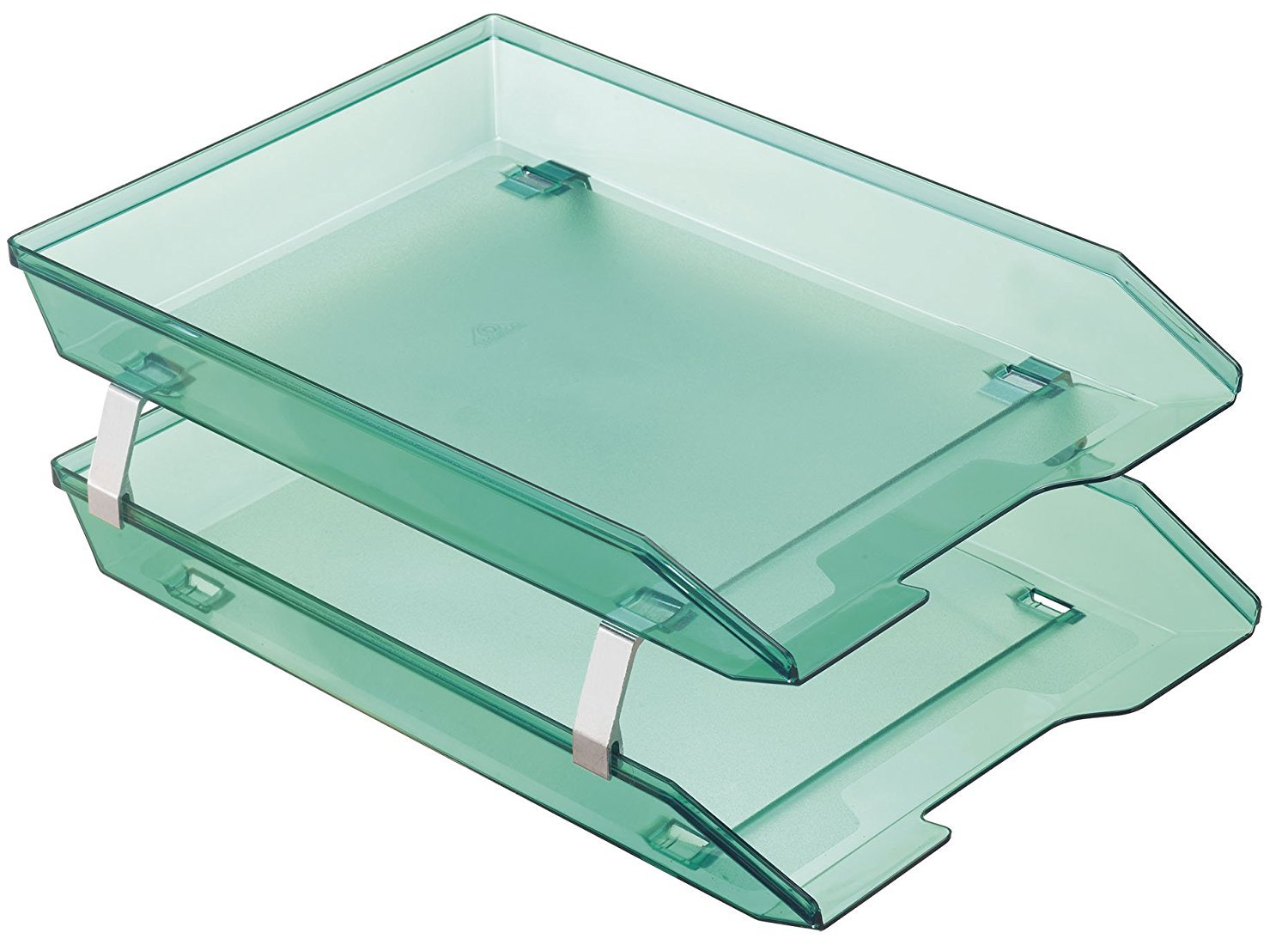 Acrimet Facility 2 Tiers Double Letter Tray Front Loading Design (Clear Green)