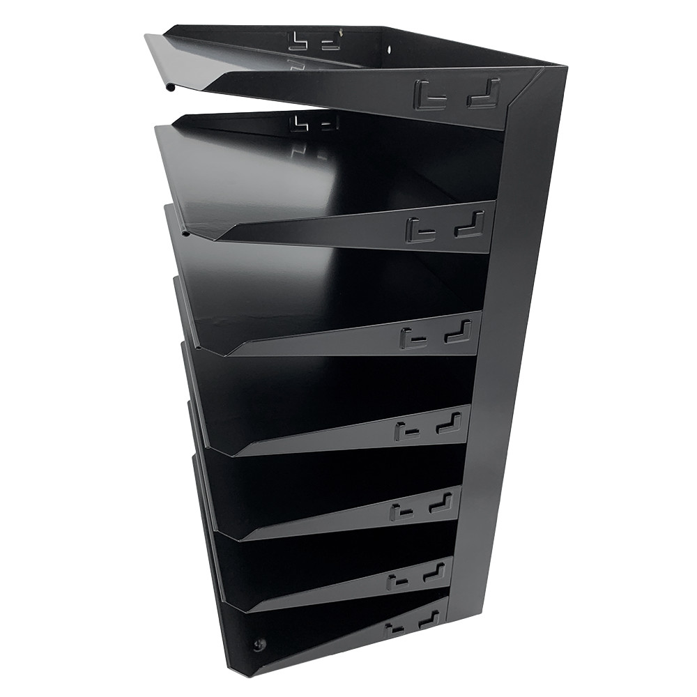 Huron Horizontal 7 Slot Steel Desk Organizer/Sorter Black HASZ0150