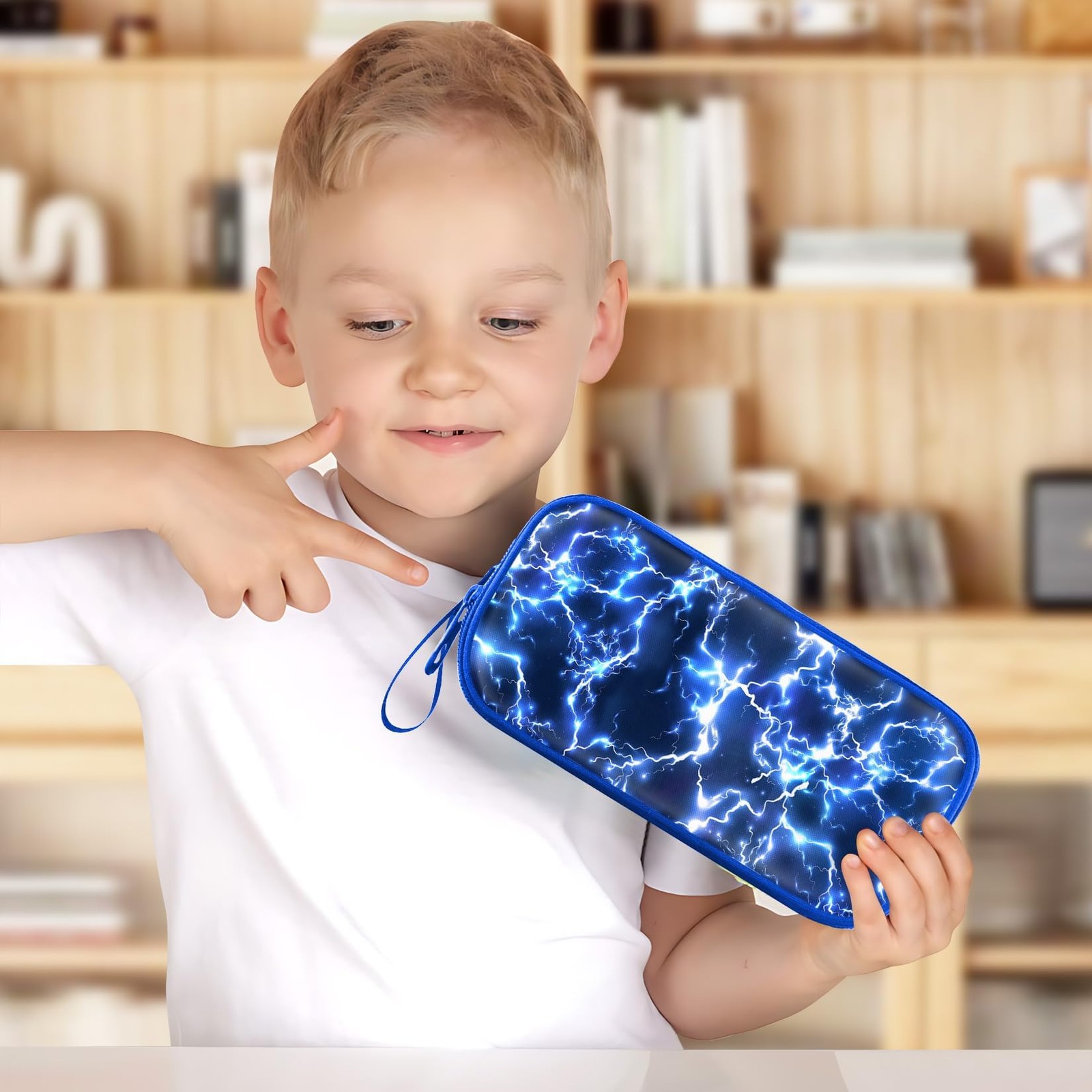 Large Pencil Case for Boys,Lightning Boys Pencil Pouch for Kids Teens School,…