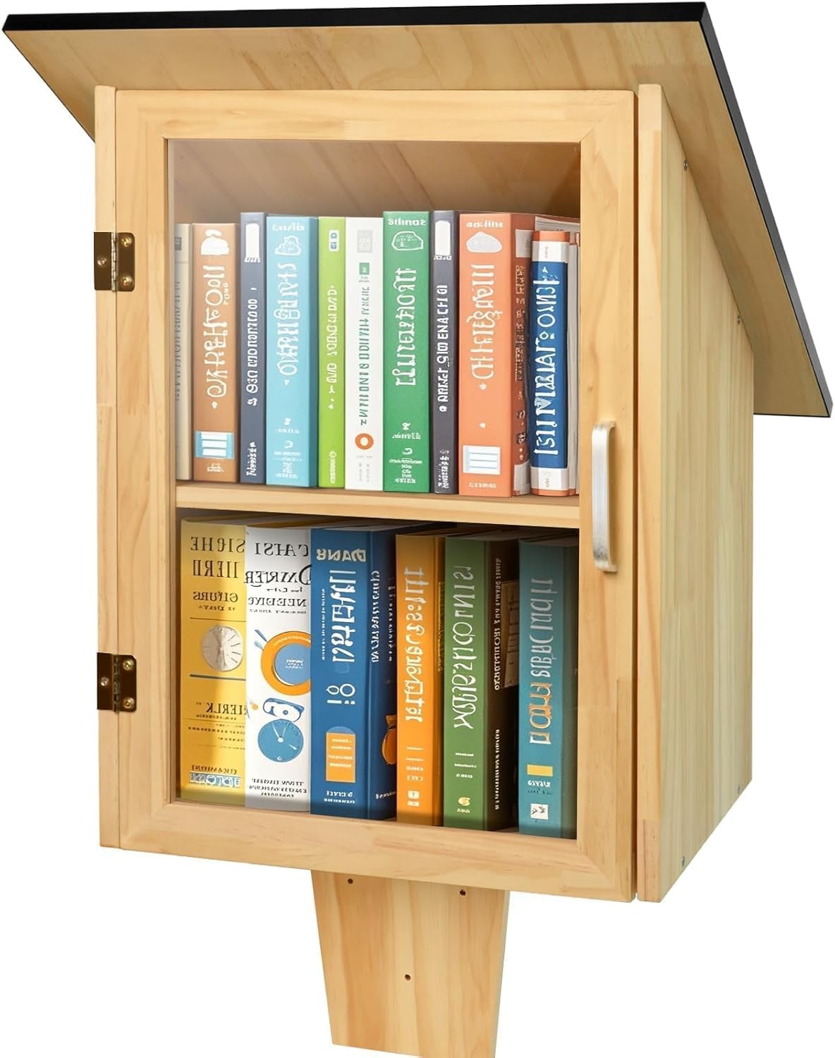 Outdoor Library Book Box, Double Little Library for Sharing Books, DIY Storag…