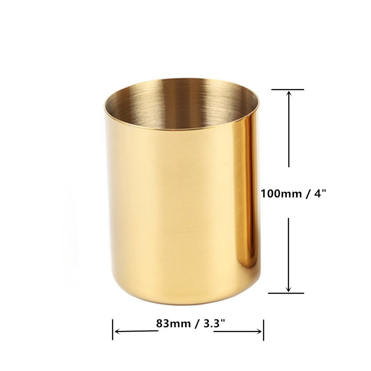 MEI YI TIAN Gold Pen Holder Glossy Stainless Steel Pencil Cup for Home Office…