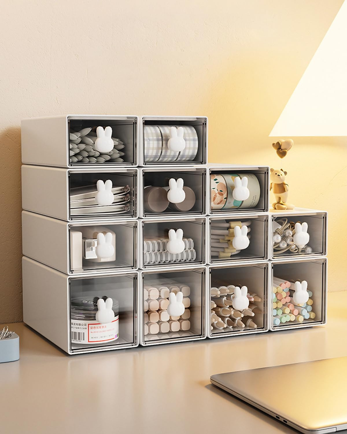 Office Desk Organizer with Drawers Multi-Functional Desktop Pen Pencil Case Stor