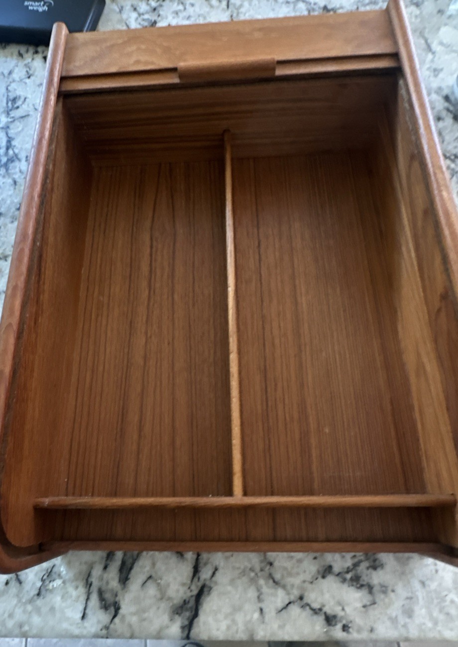 Wood Desktop Organizer with Sliding Door and Internal Dividers