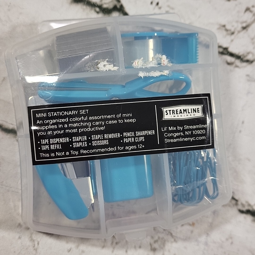New Mini Office To Go Stationery Set Blue Streamline