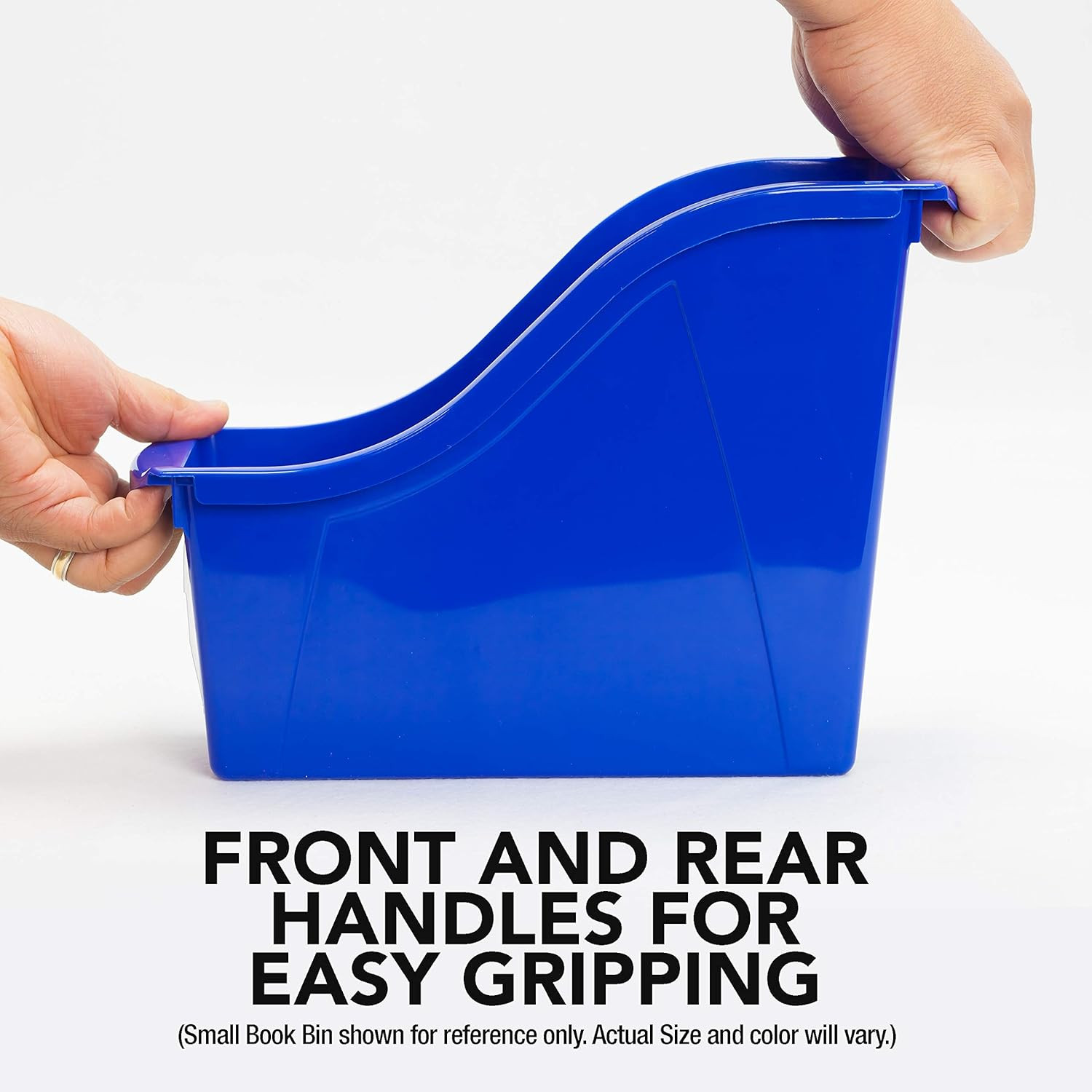 Large Book Bin, Interlocking Plastic Organizer for Home, Office and Classroom, P