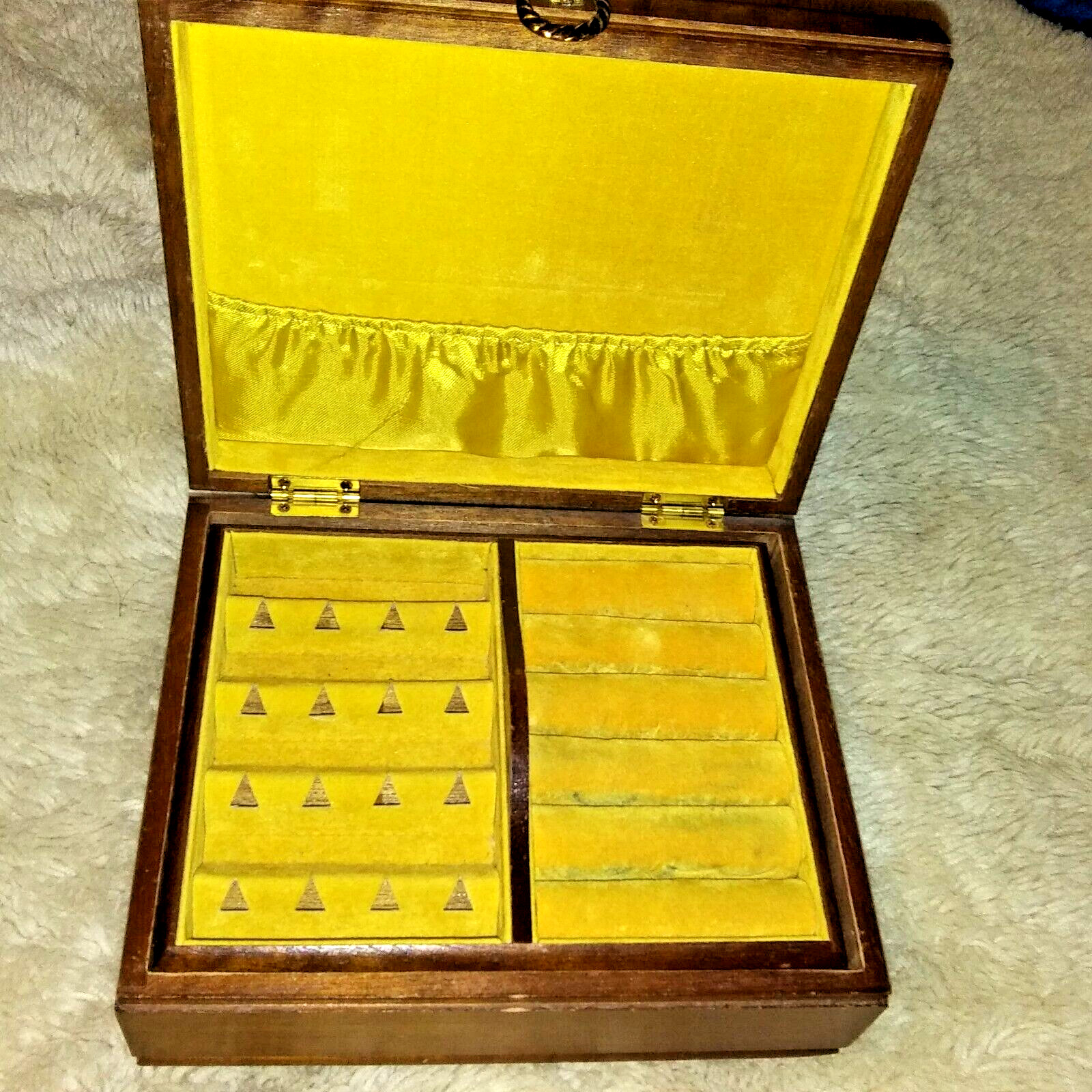 Himark Japan Jewelry Box Tapestry Canvas Wood Box with tray insert