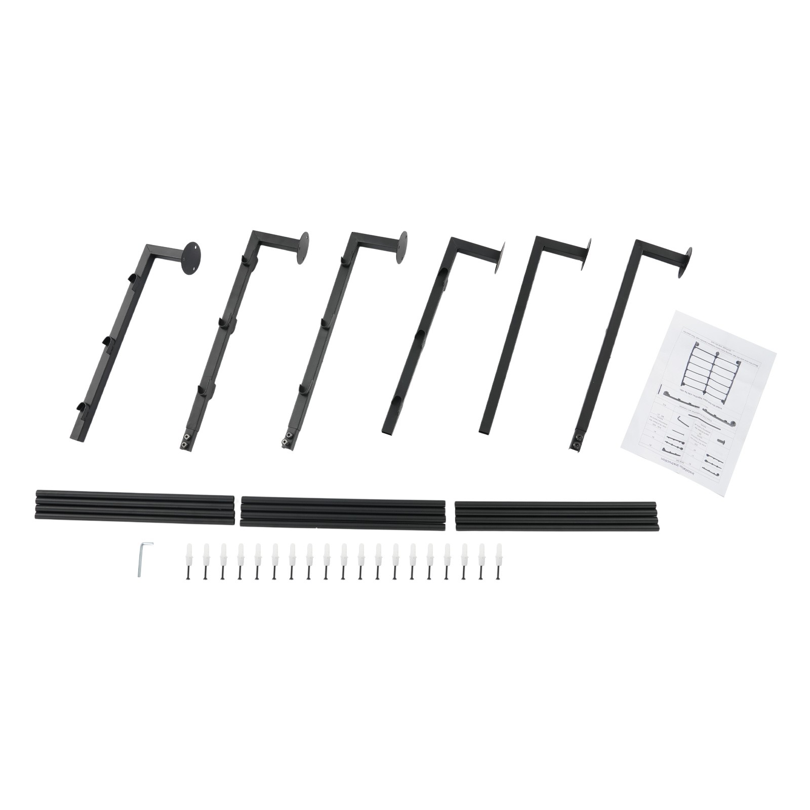 6 Tier Wall Mount Ribbon Storage Organizer Black Iron Rack for Craft Flower Shop