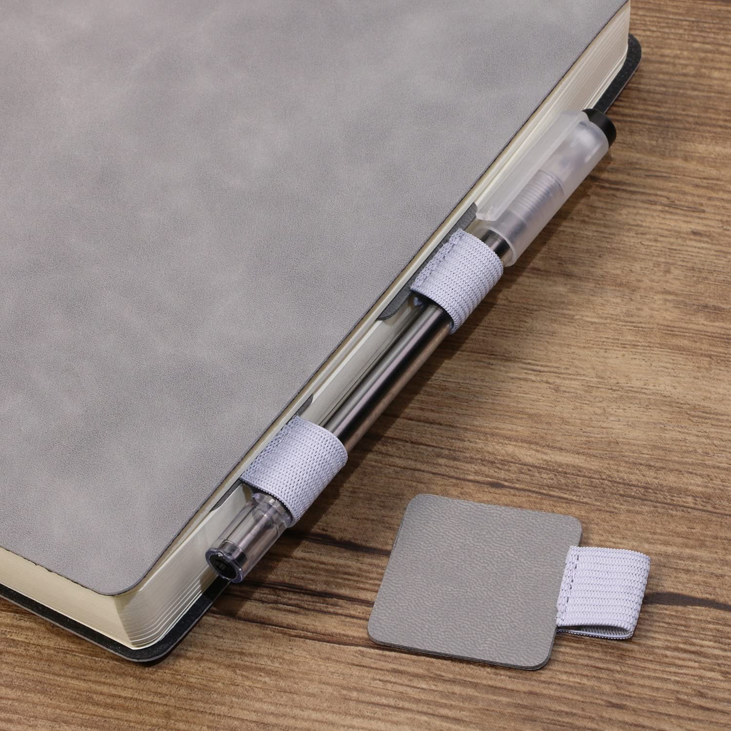 3 Pcs Self-adhesive Leather Pencil Elastic Loop, Square PU Leather Pen Clip, …