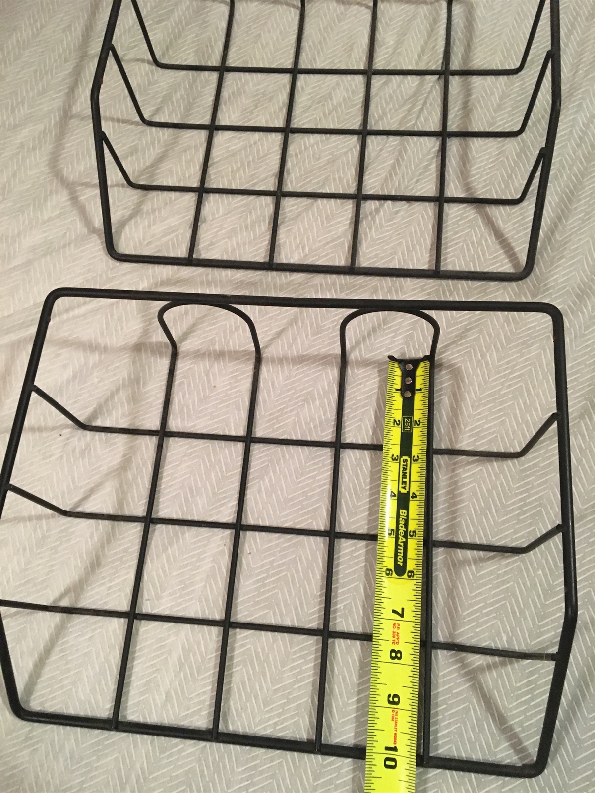 2 Metal Wire Letter Baskets, Matte Black Desk Accessory Bins about 10 x 13” x 3”