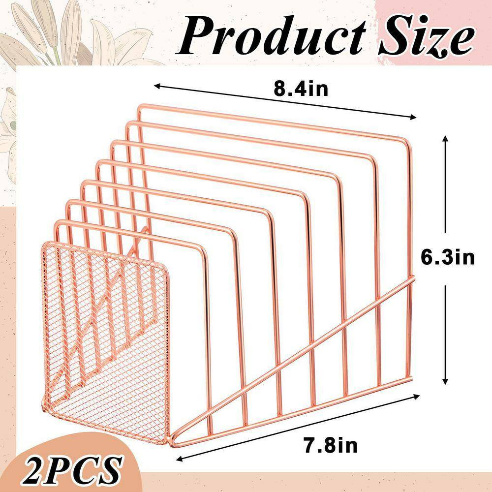 6.3 In. X 7.8 In. 2-Piece 7 Slot Incline File Sorter Metal Wire Mesh File Racks