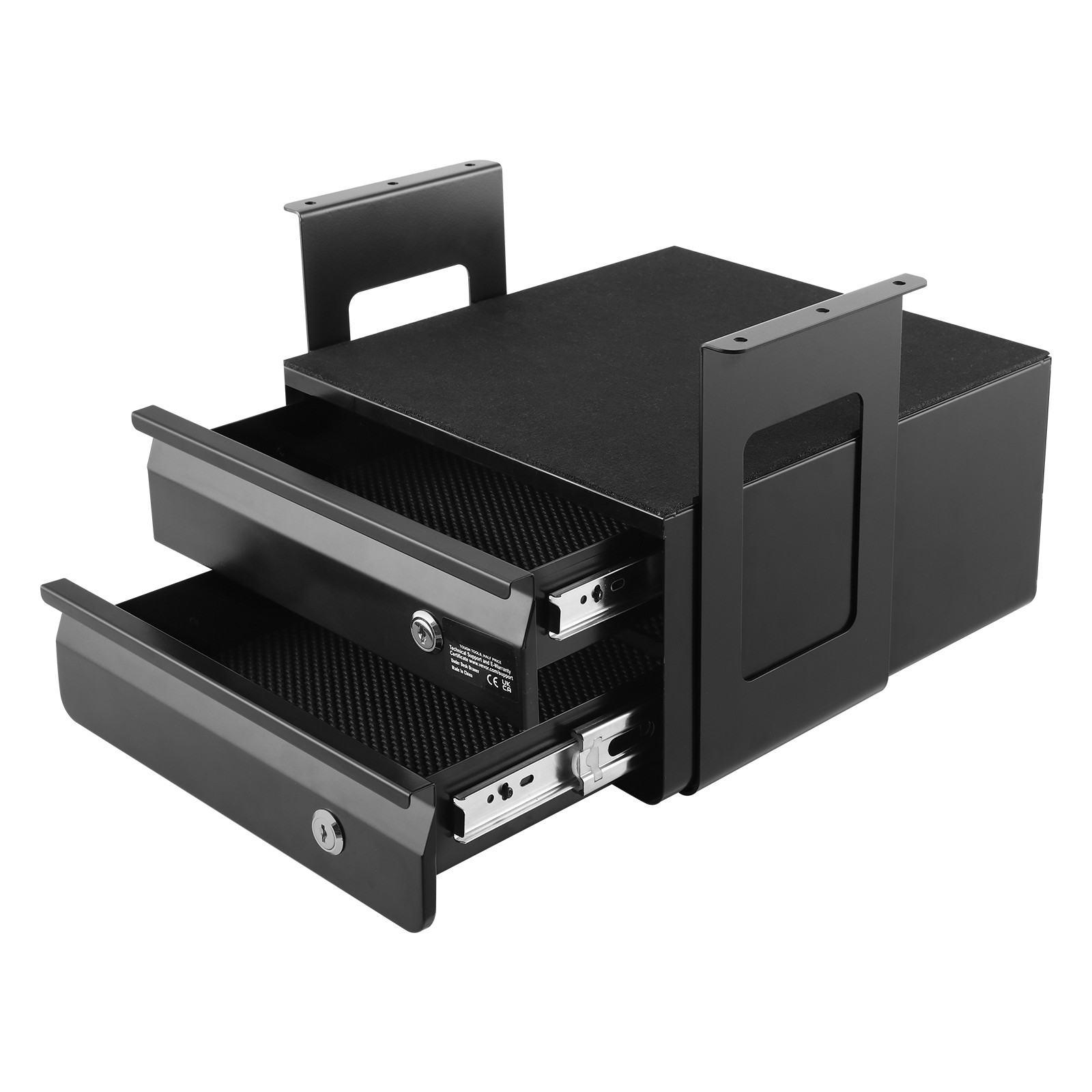 Uimoso 13″ Under Desk Drawer Organizer with 2 Lockable Slide-Out Drawers
