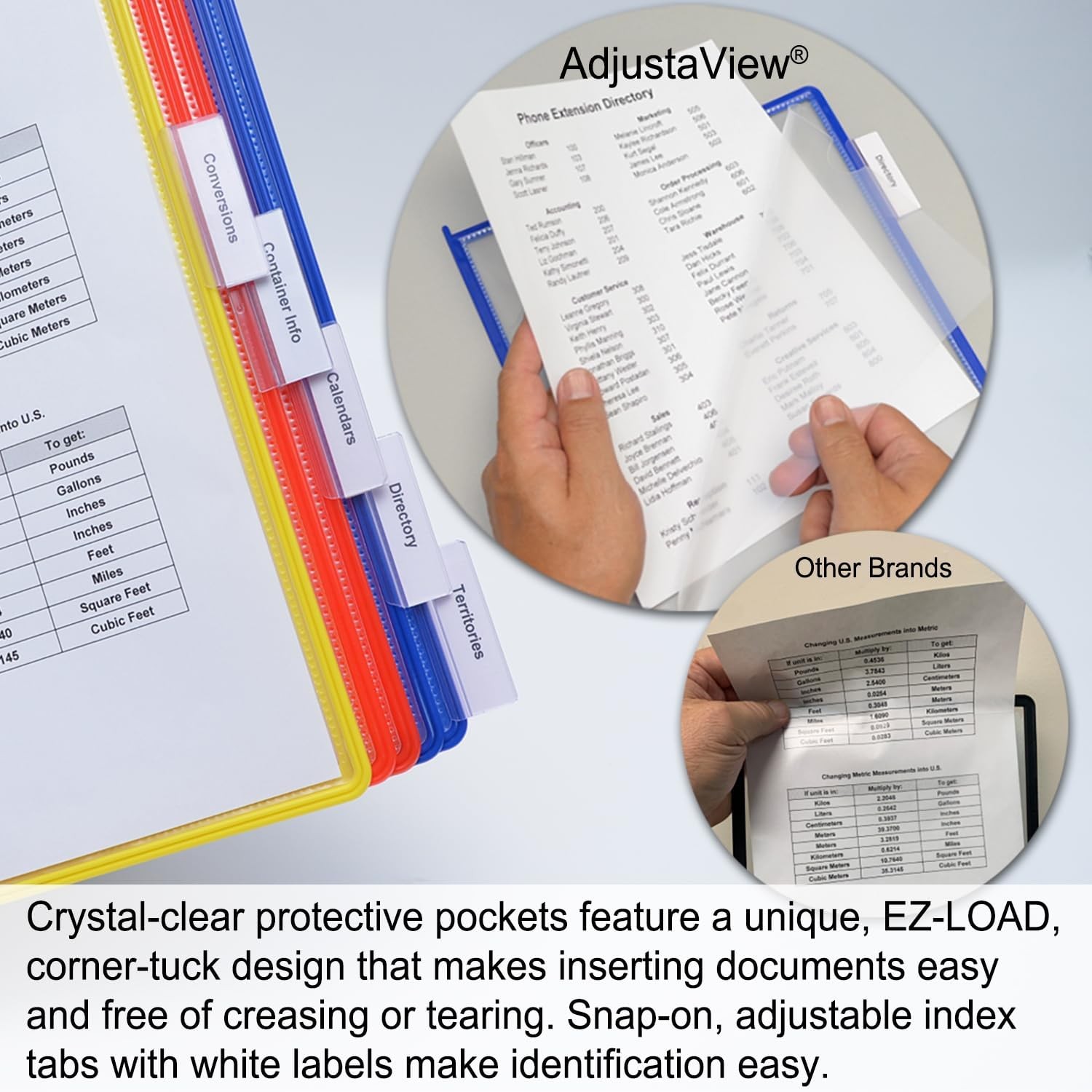 AdjustaView 20-Pocket Desk Reference Organizer W/ Easy-Load Pockets