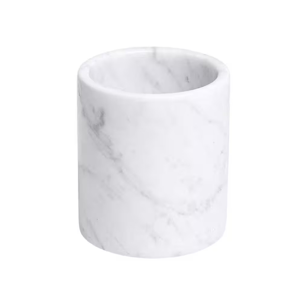 3.15In X 3.94In Natural Marble Pencil Holder Stand for Desk, Makeup Brush Cup, B