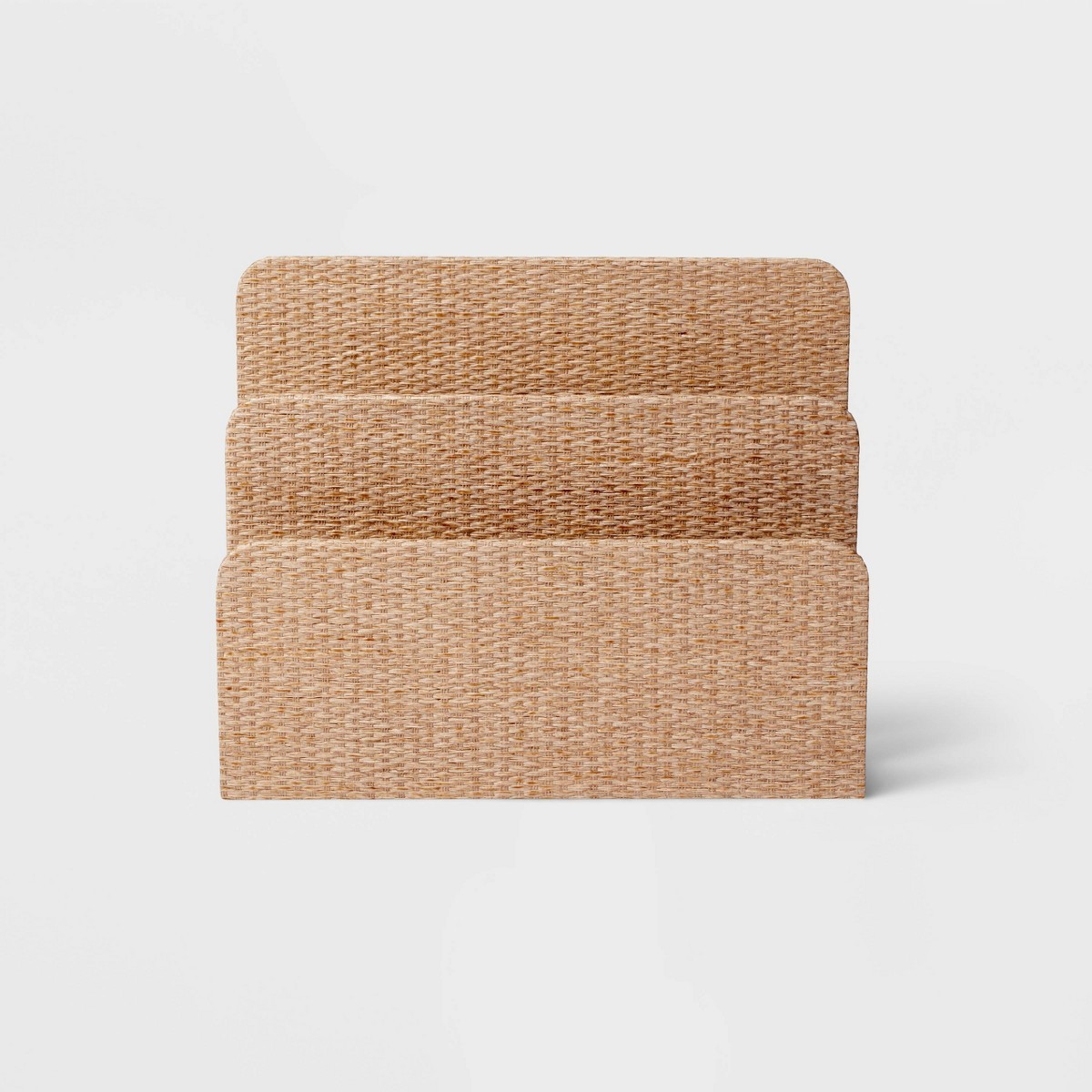 Woven 2-Slot Letter Sorter Taupe: Mail & Desk Organizer, Office Supplies,