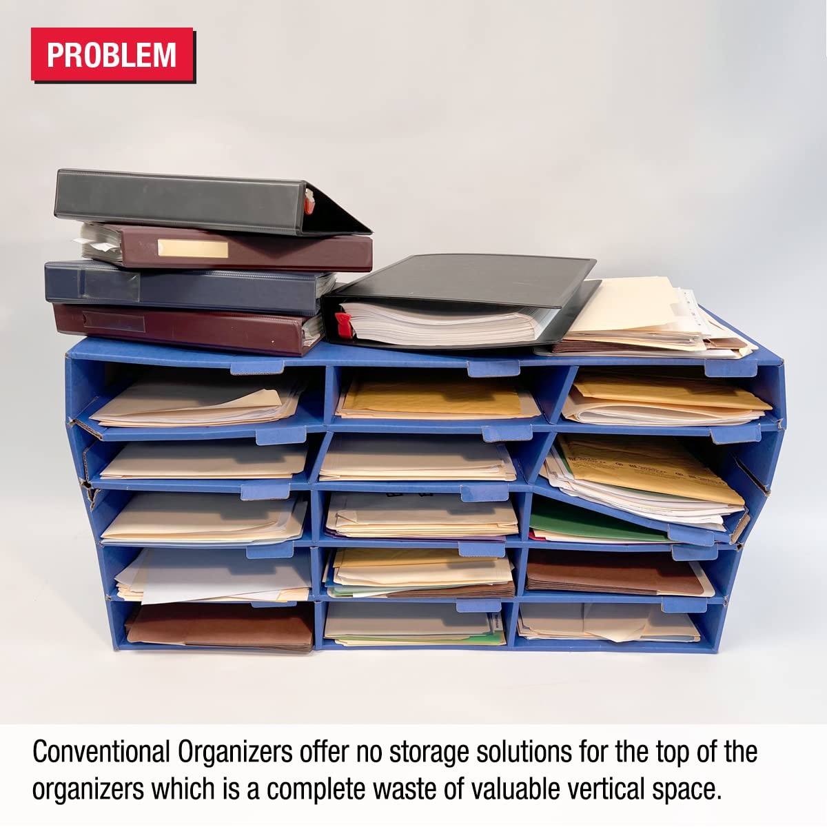 TierDrop Desktop Organizer – 8 Slot Vertical File Organizer with Adjustable D…