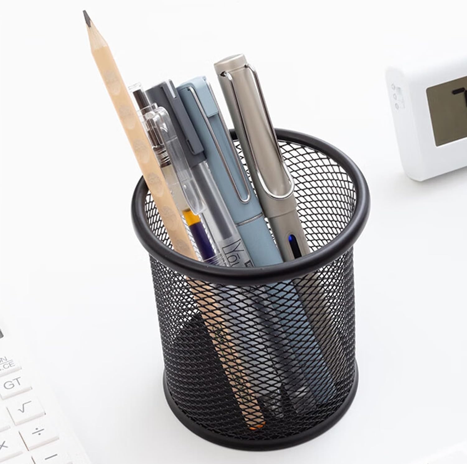 Round Mesh Pen Holder Organizer for Office School Desk – Lightweight & Durable