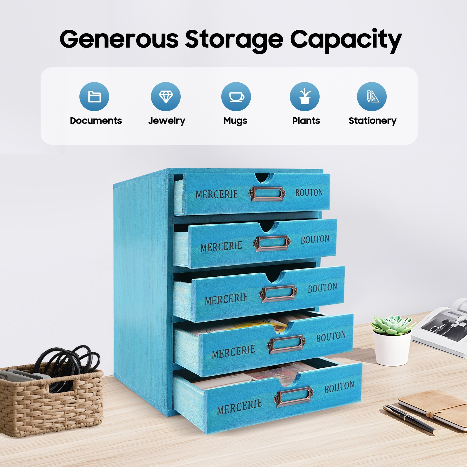 New 5-Tier Drawer Cabinet | Desktop Organizer Box | File Drawer Organizer SALE