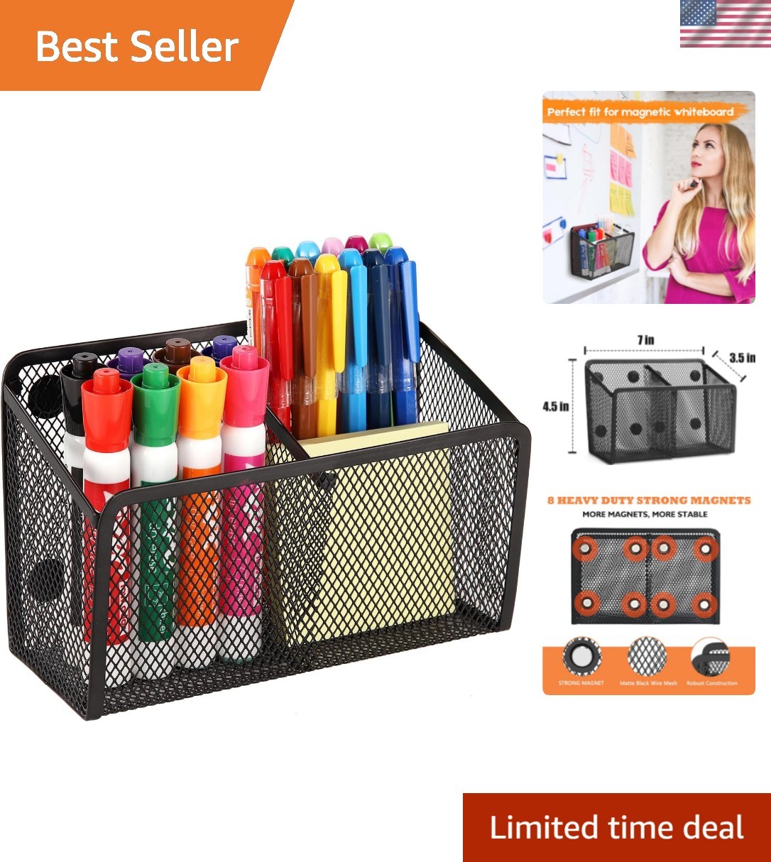 Magnetic Pencil Holder – Extra Strong Magnets Mesh Marker Holder Perfect for …