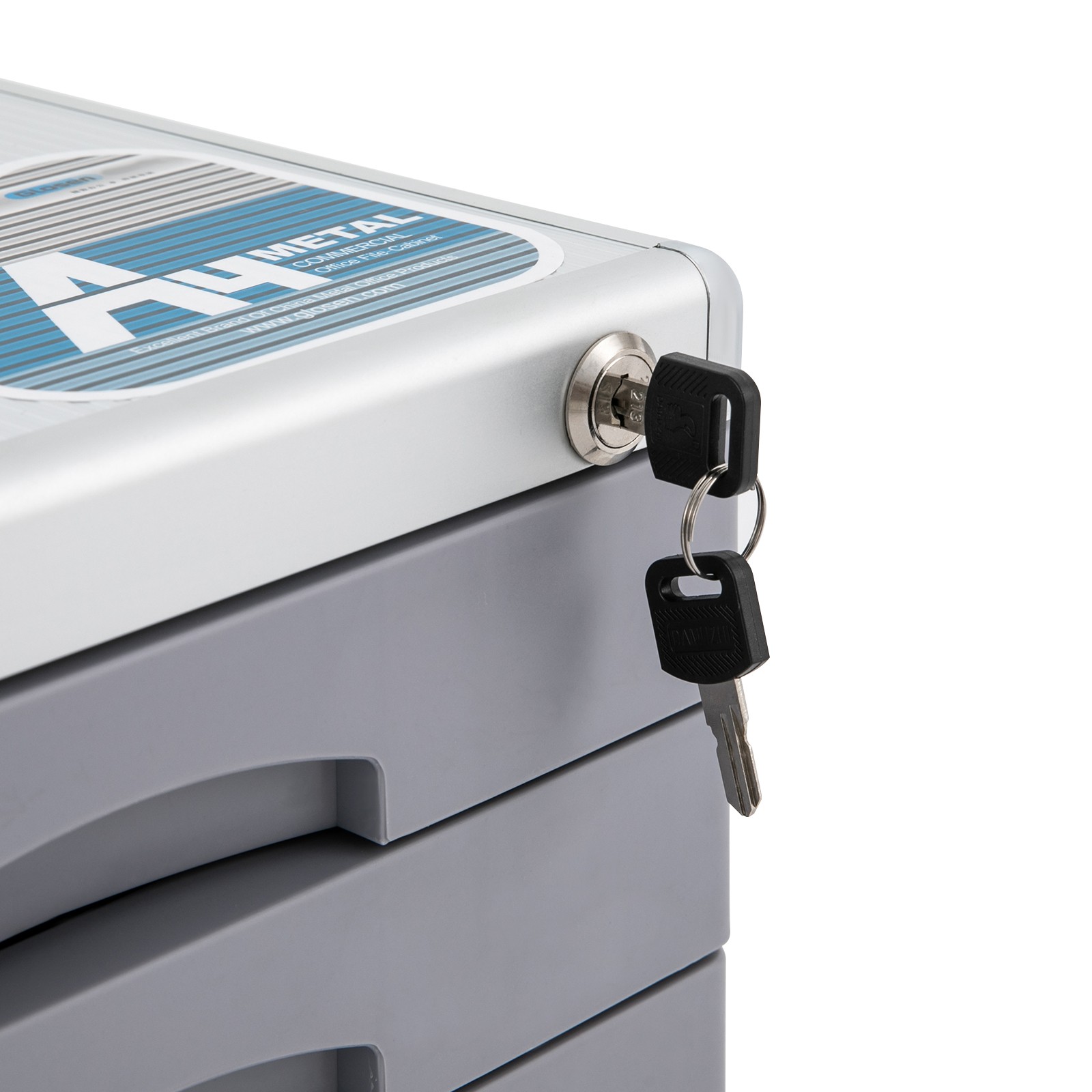 File Box Storage Filing Desk Organizer Locking File Cabinet 3 Drawers for Office