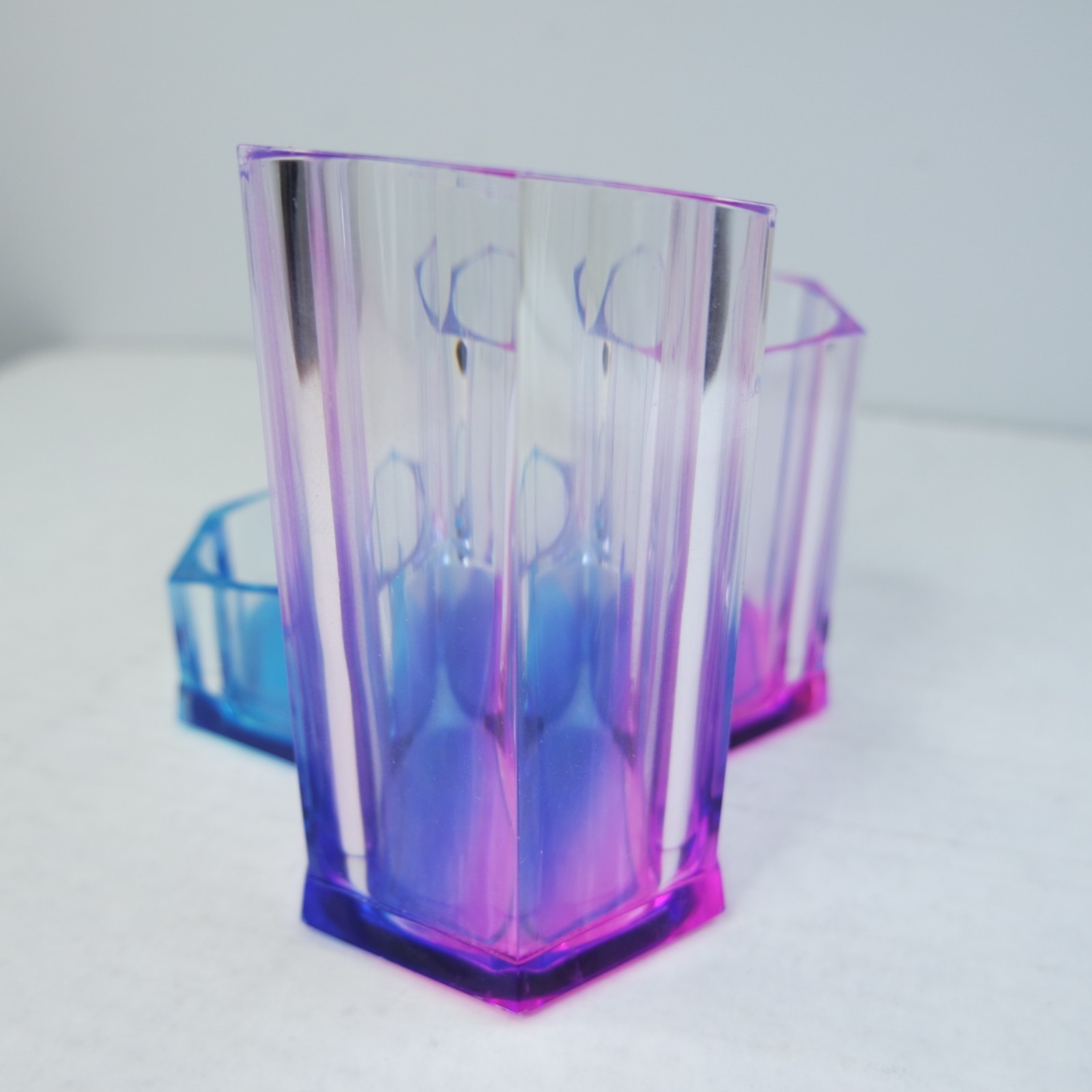 Acrylic Desk Drawer Organizer Clear Blue Purple Crystals 3 Way Y2K