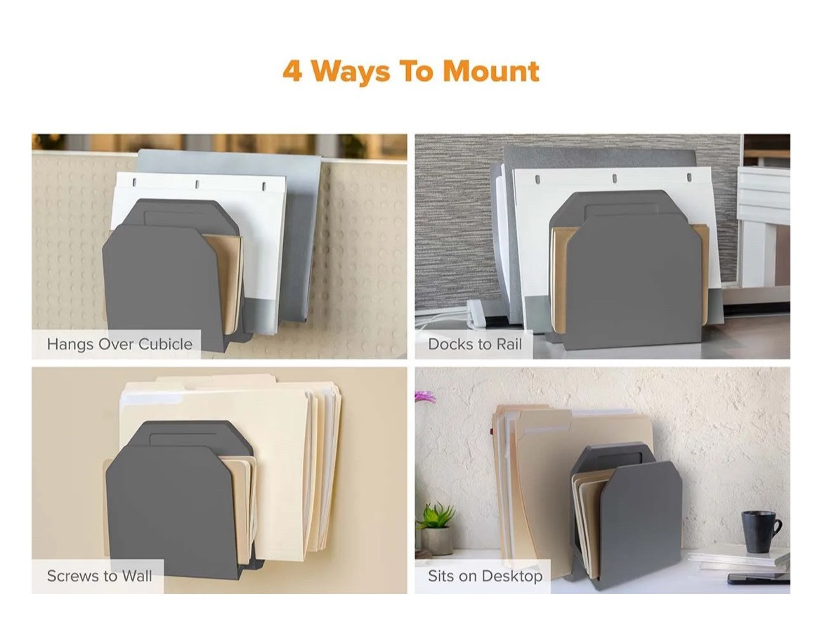 Bostitch Konnect*3 Piece File Organizer**GRAY 4 Ways to Mount**BNIP