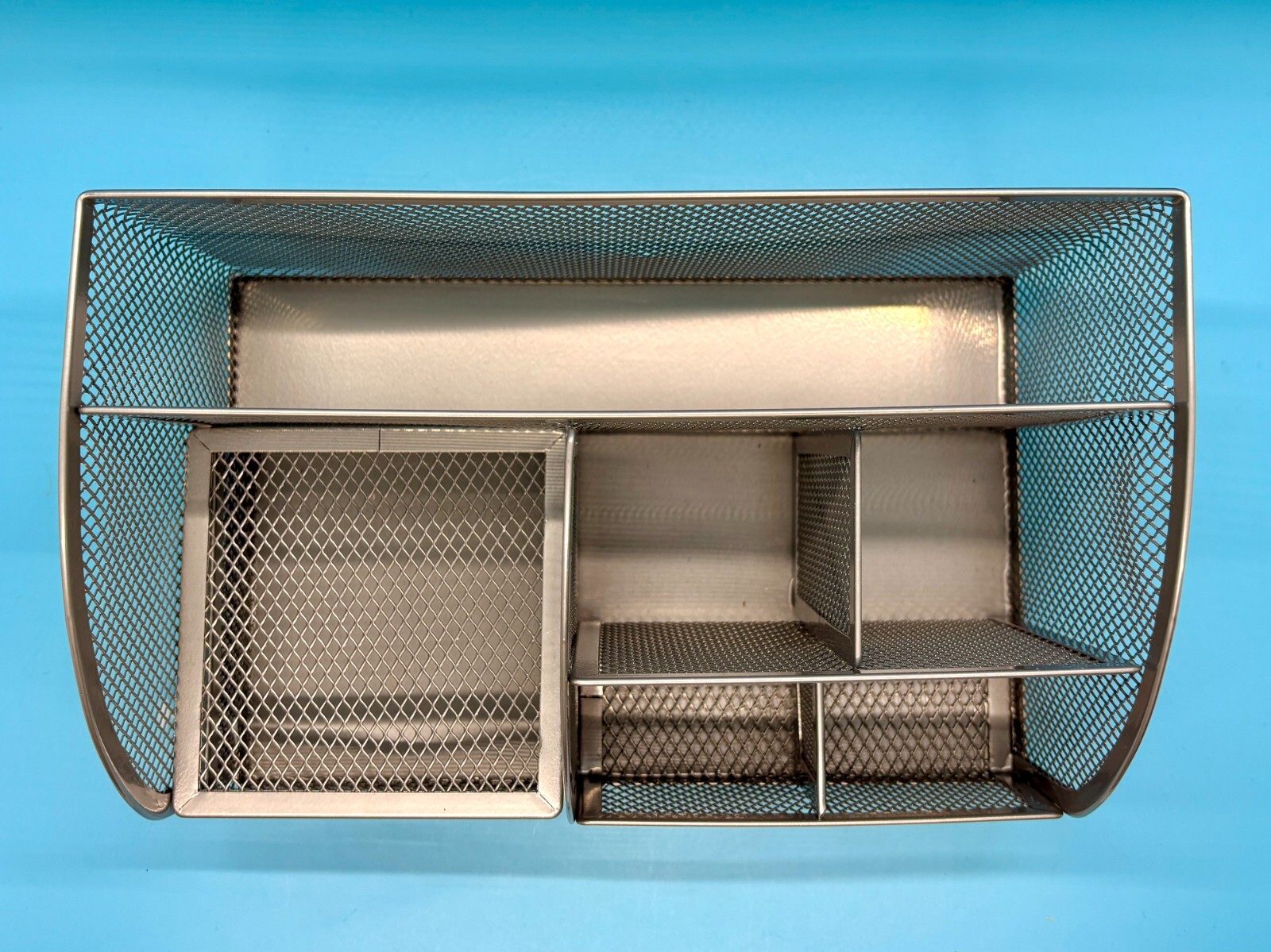 Annova Silver Wire Mesh Desk Organizer 6 Compartments + Drawer – NEW!