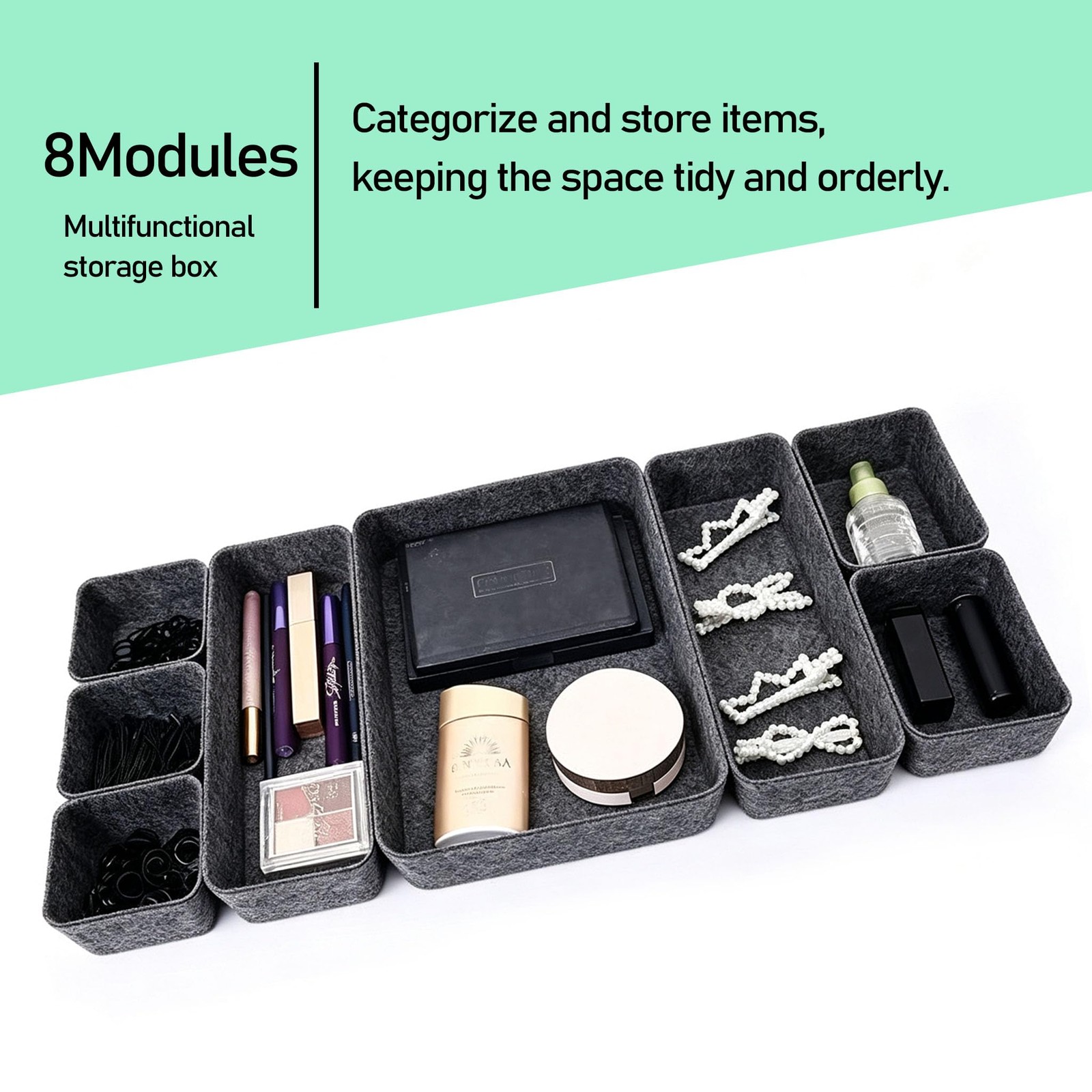 8Pack Drawer Organizer Compatible with Alex, Felt Desk and Makeup Drawer Orga…