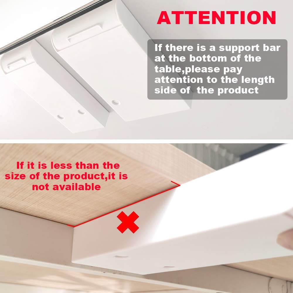 2 Pack Under Desk Storage Drawer Organizer, Hidden Slide Out Drawer Attachmen…