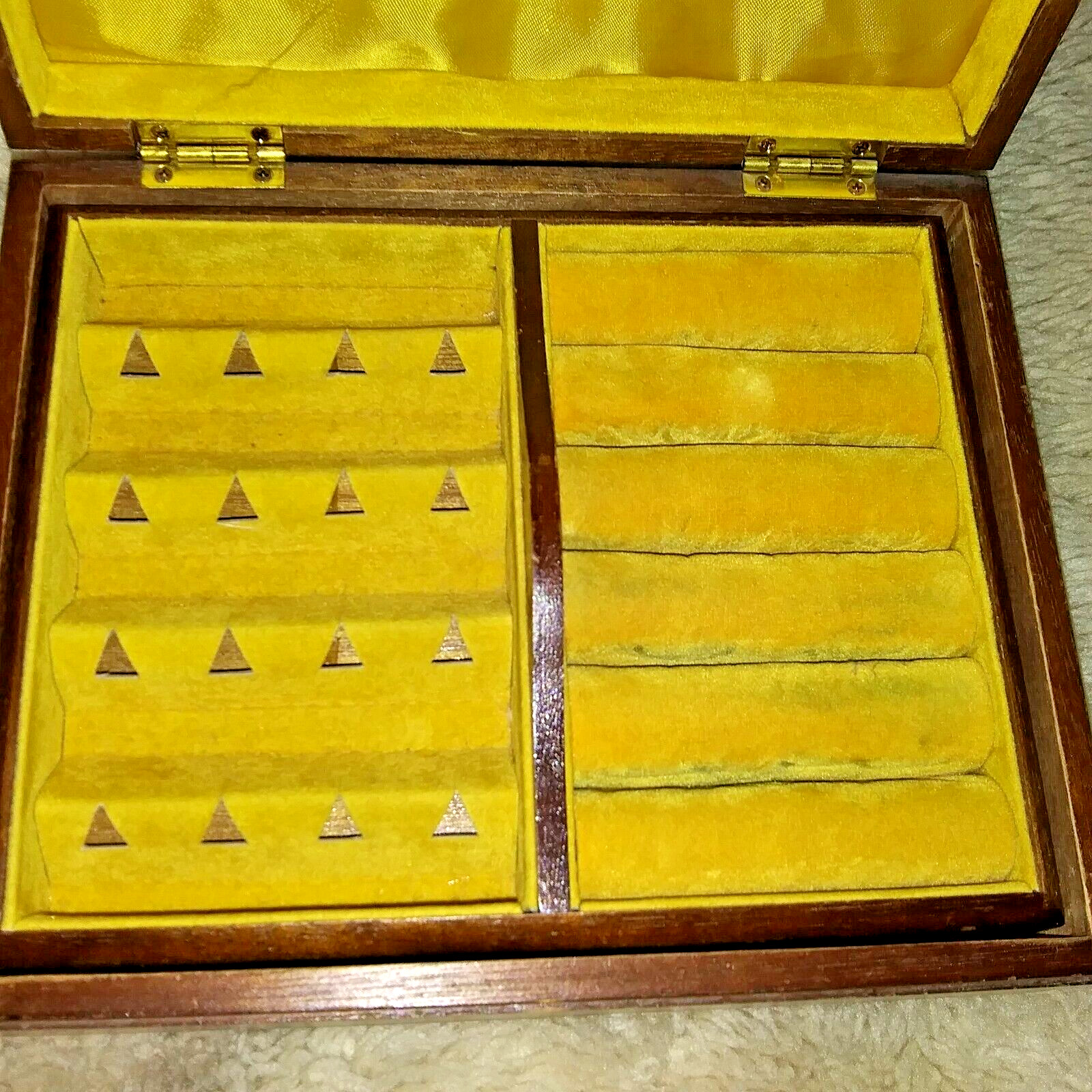Himark Japan Jewelry Box Tapestry Canvas Wood Box with tray insert