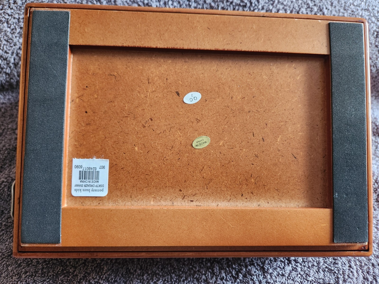 Vintage Pottery Barn Kids Desk Top Organizer 3 Compartment, Lidded Brown VGUC