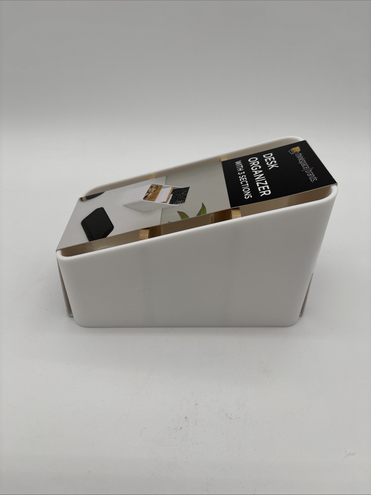 Thinkspace Desk Organizer 3 Compartment Storage White, NEW 3.75″ x 6.1″ x 4″
