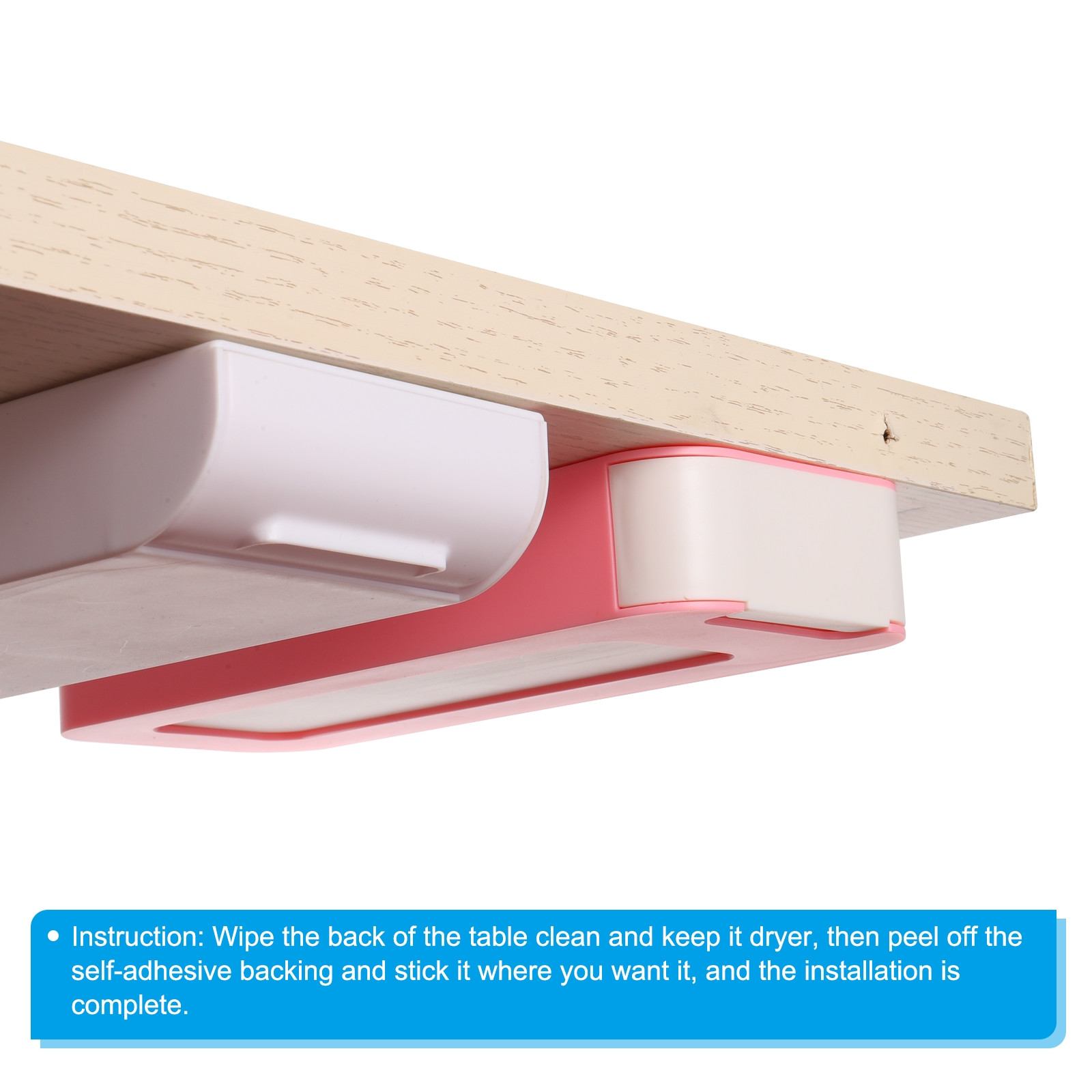 Under Table Drawer Slide Out Hidden Self-Adhesive Pencil Desk Drawer Grey