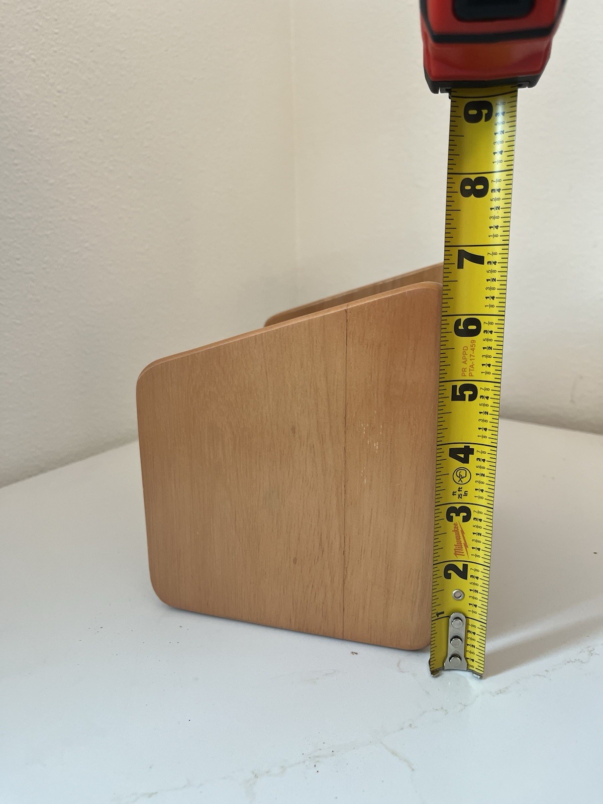 Vintage Oak Wooden Desk Organizer 2 Compartments Letter Holder