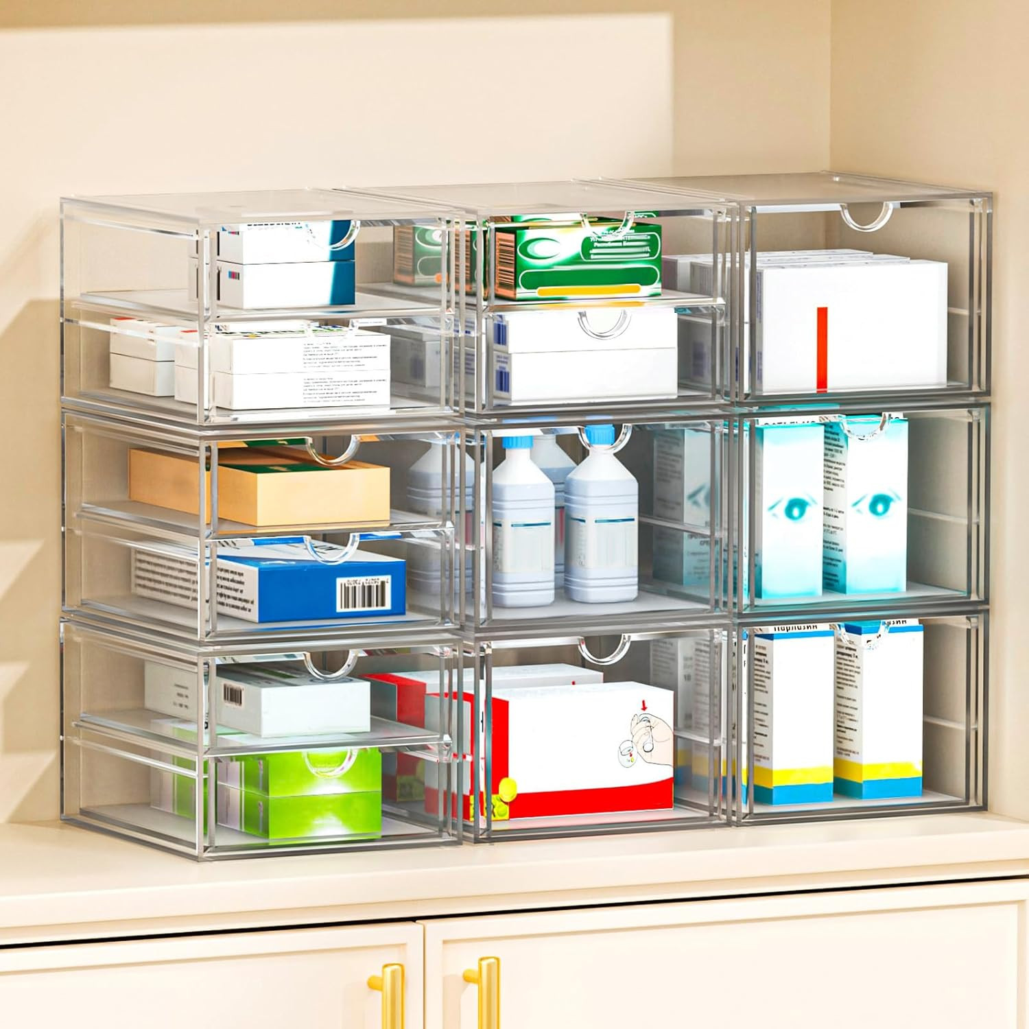 Desk Organizers and Accessories with 22 Drawers, 4 Pack Office Desktop Drawers,