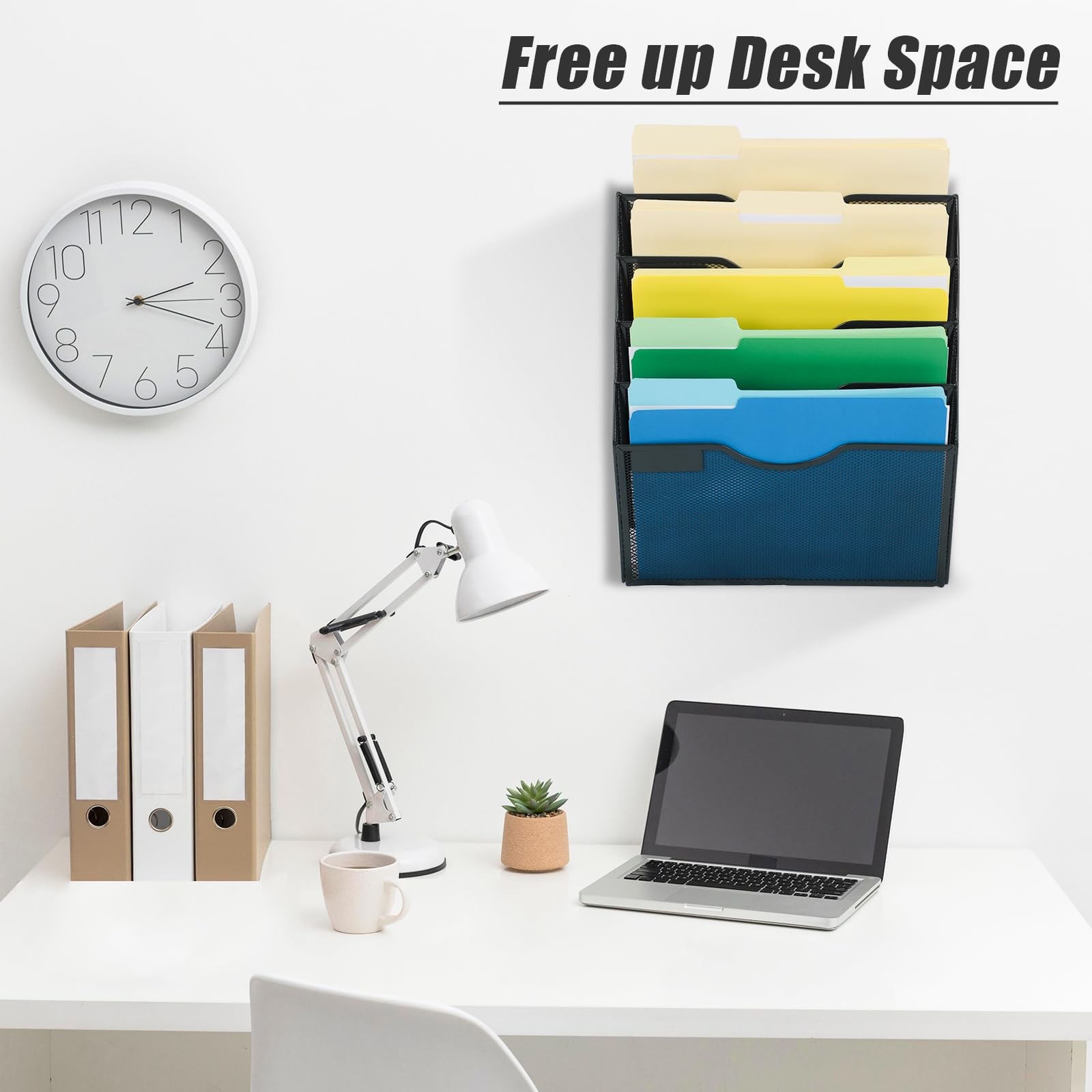 Easepres 5 Pocket Mesh Hanging Wall File Organizer Wall Mounted Mail Paper